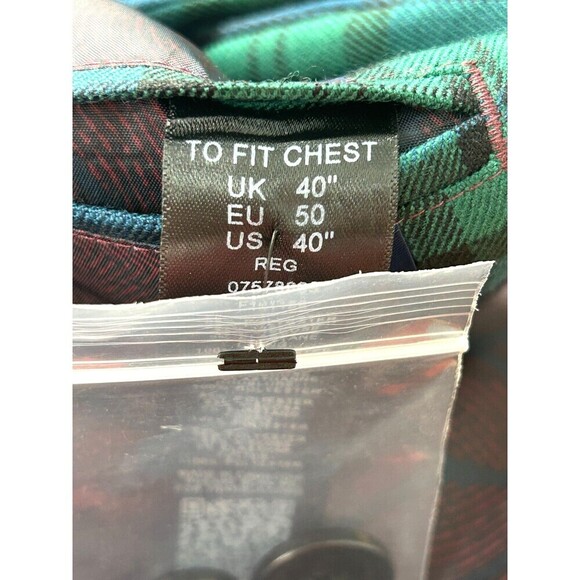 New ASOS Green Blue Tartan Plaid Mens Sz 40 Regular Blazer Jacket Sport Coat Hng - Picture 10 of 12